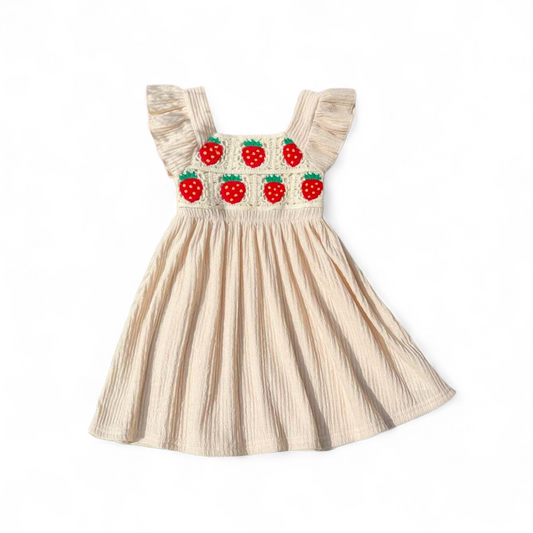 Strawberry bohemian girls spring dress