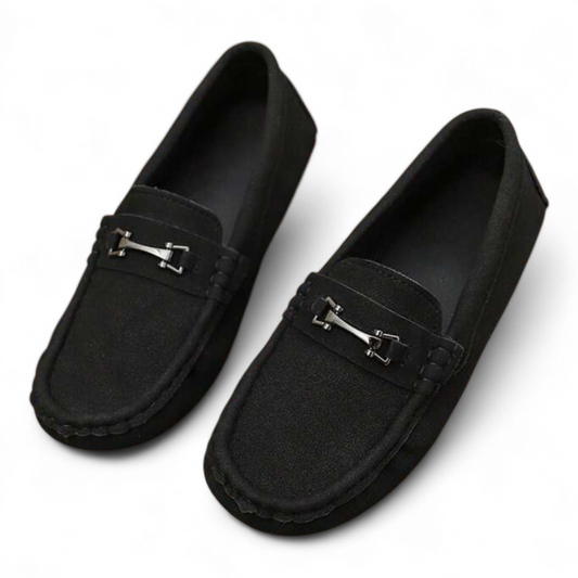 black loafer either silver buckle boys formal shoes