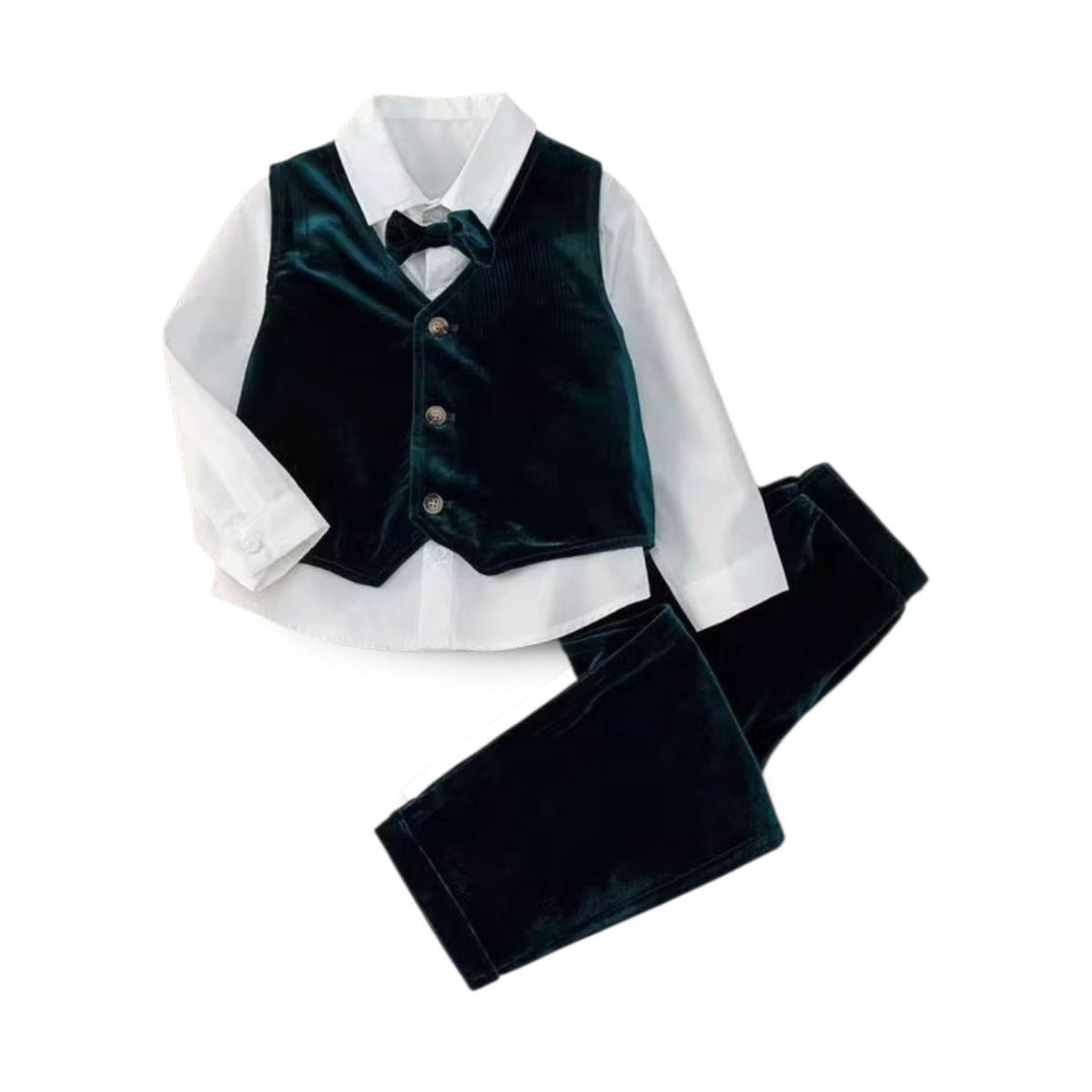 Boys green velvet 3pc set