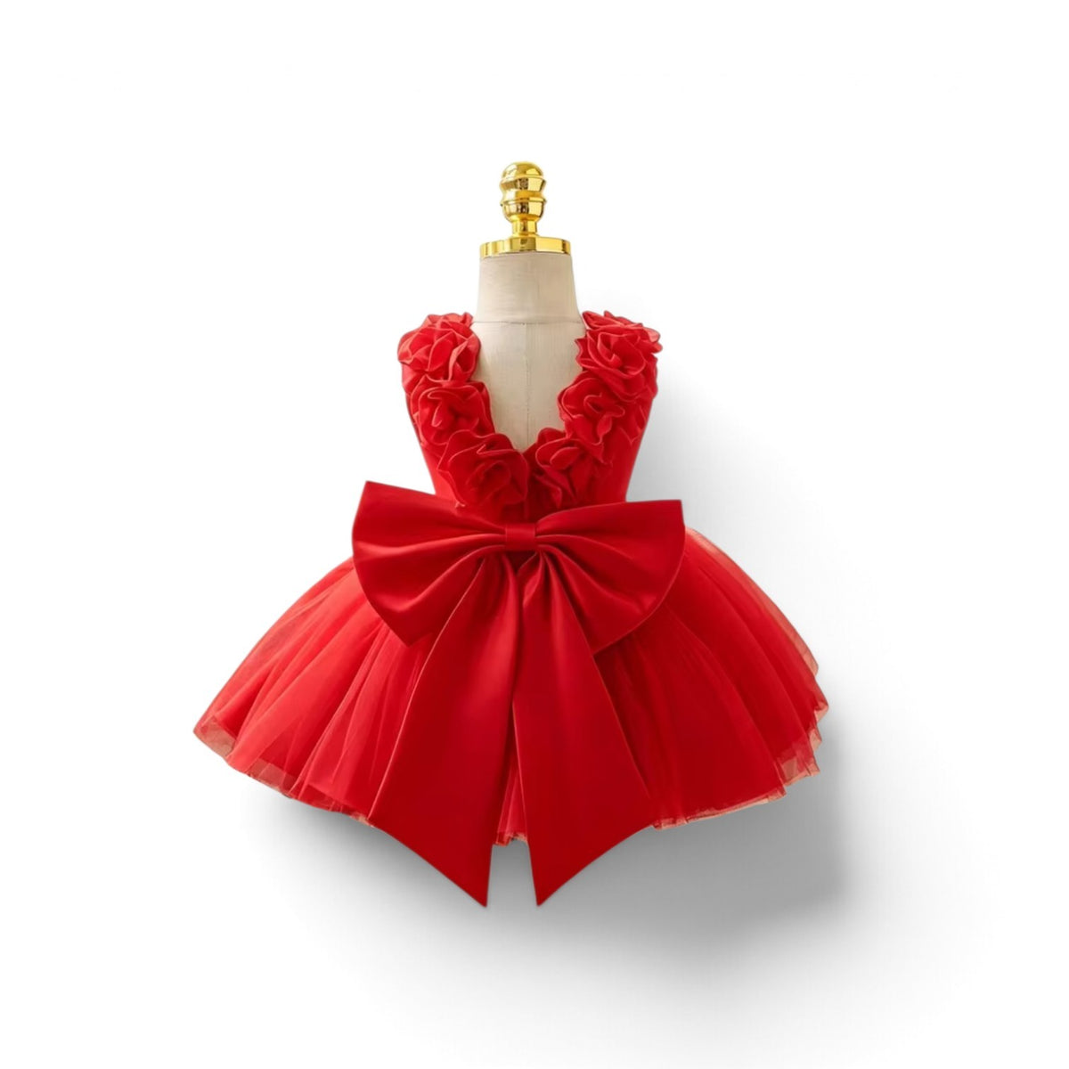 Red rose back  baby  dress