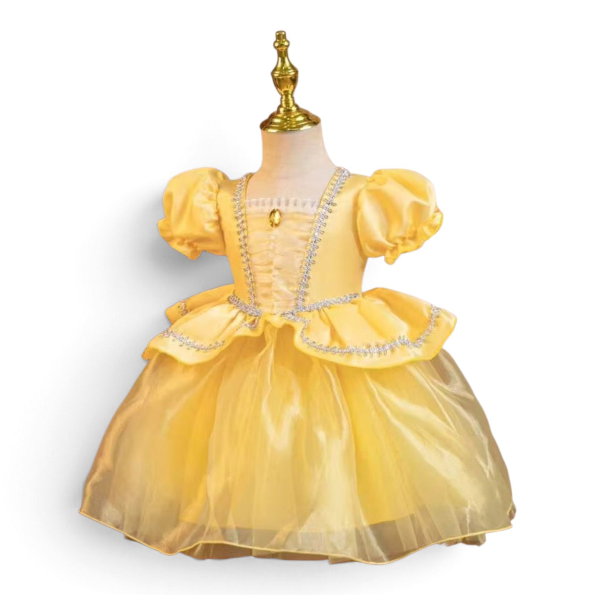 Yellow princess style girls dress