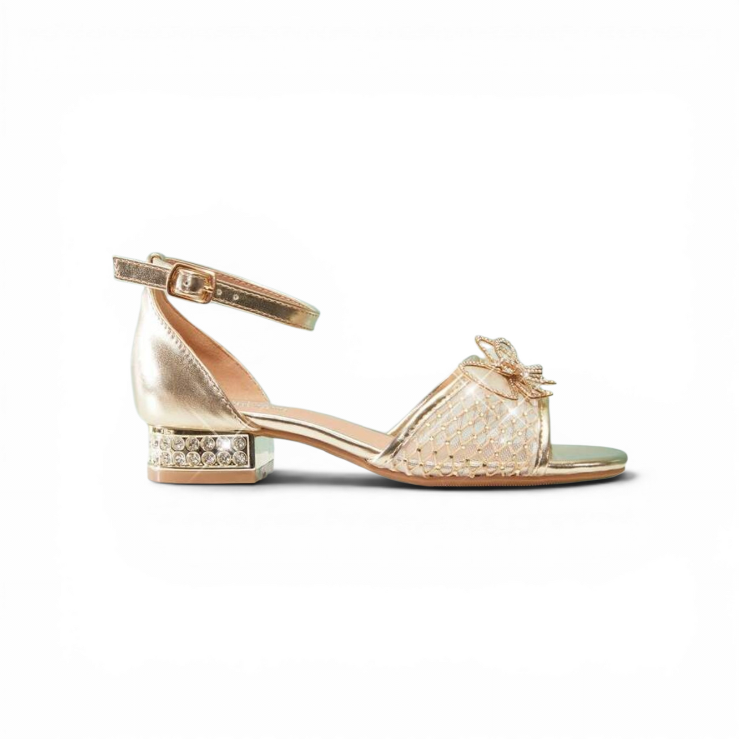 Gold sparkly girls formal shoes 2k6
