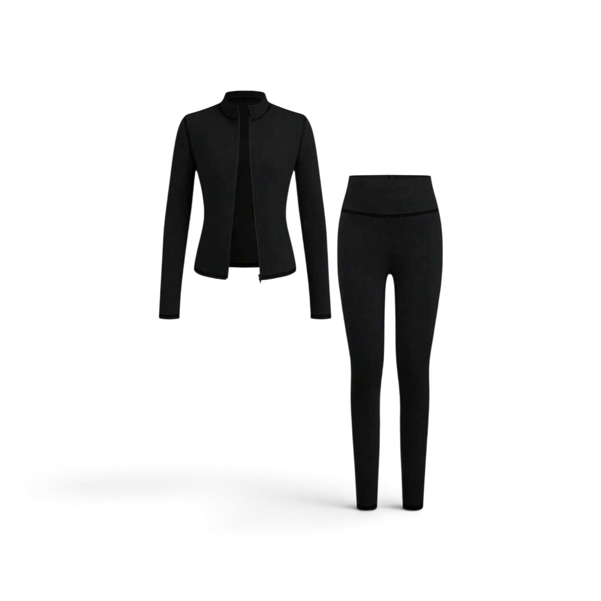 Black cotton 2pc girls track set
