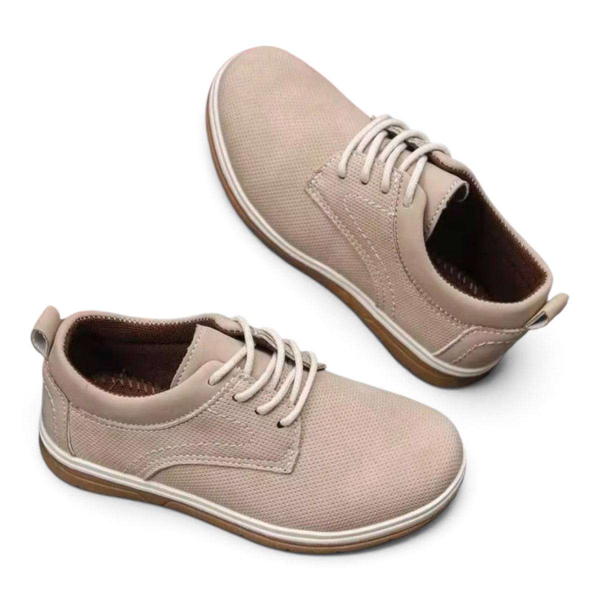 Boys beige lace shoes