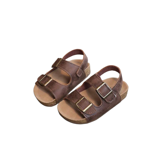 Double strapped boys brown sandals