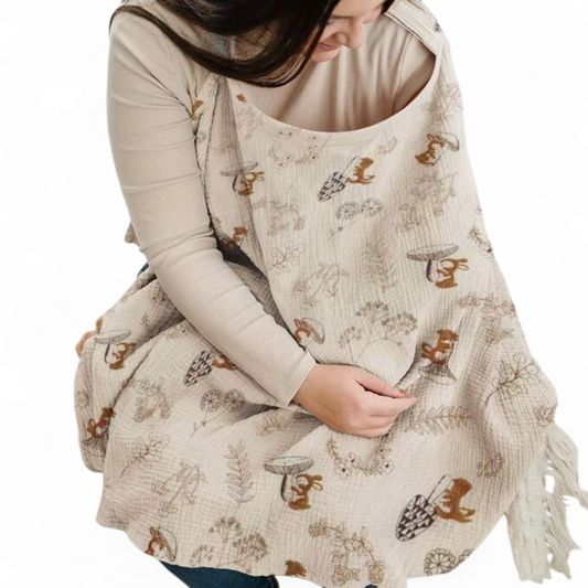 Breast feeding cover with breathable opening