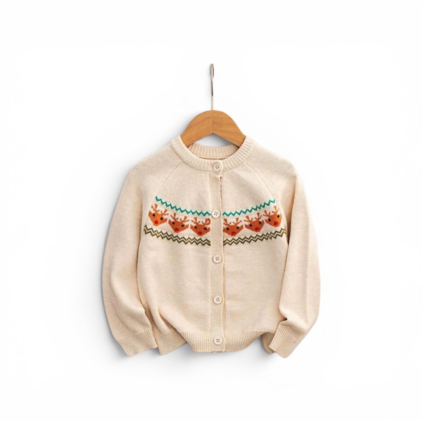 Christmas reindeer button down sweater unisex