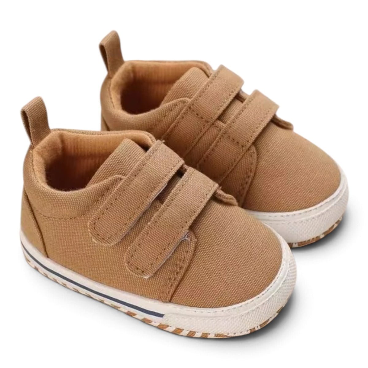 Tan brown baby velcro shoes