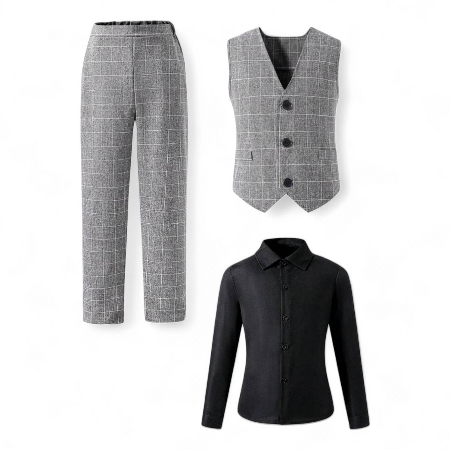 3pc boy grey & black formal set