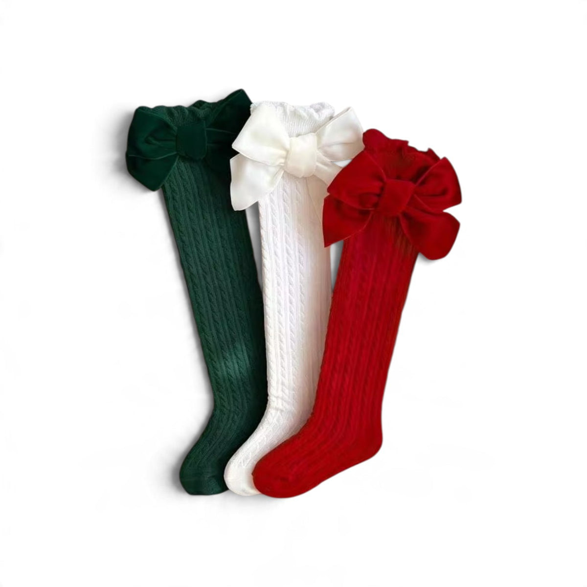 Baby girl knee high socks with bow on the side 2k6