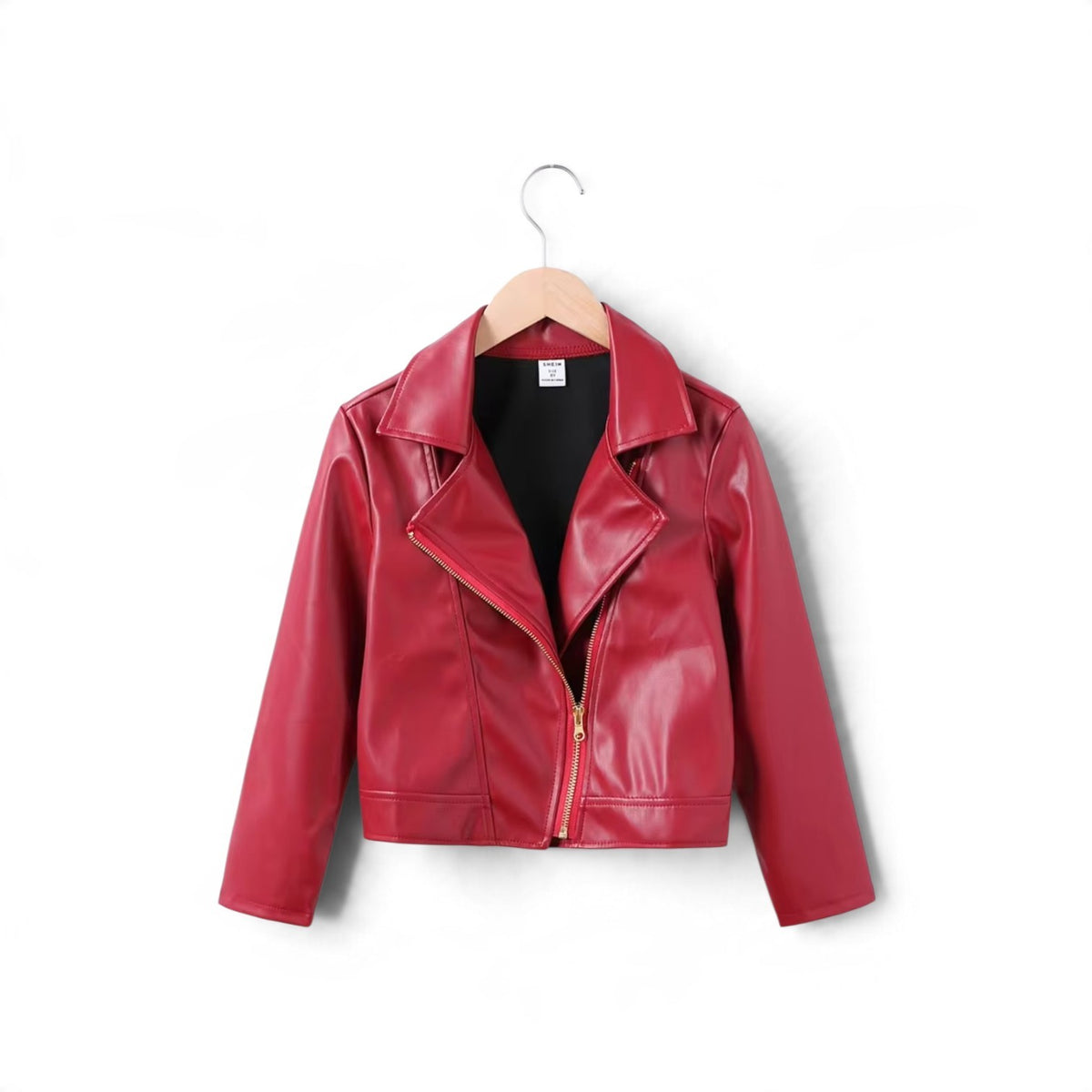 Pre teen red leather jacket for girls