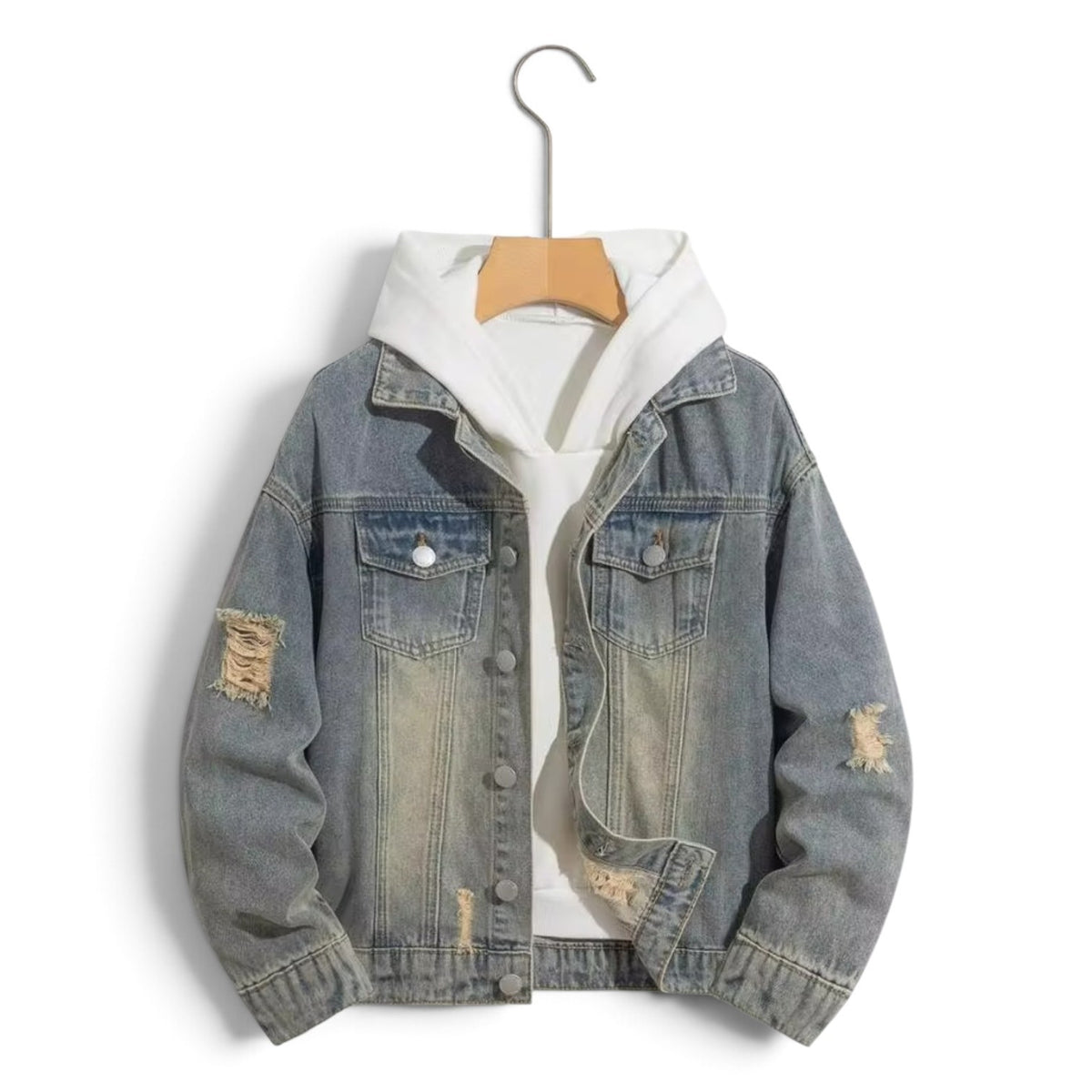 Pre teen boys dusty green denim jacket