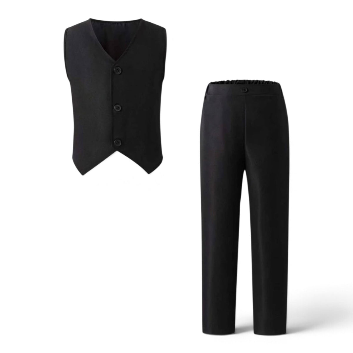 Black 2pc boys vest set 2k6