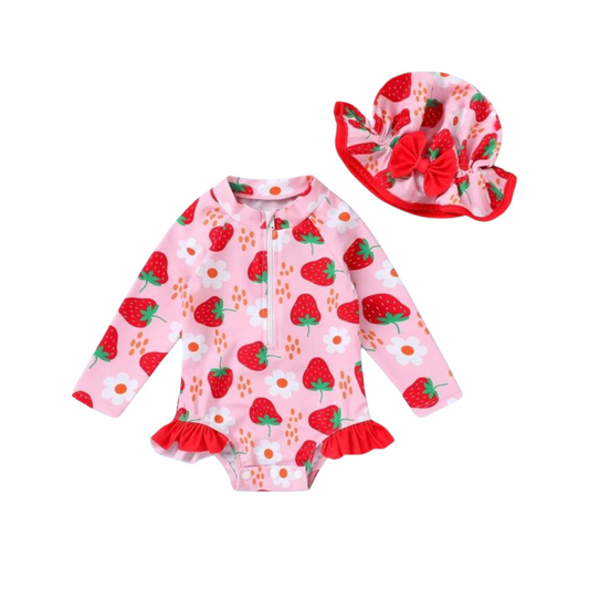 Strawberry baby 2pc swimsuit set
