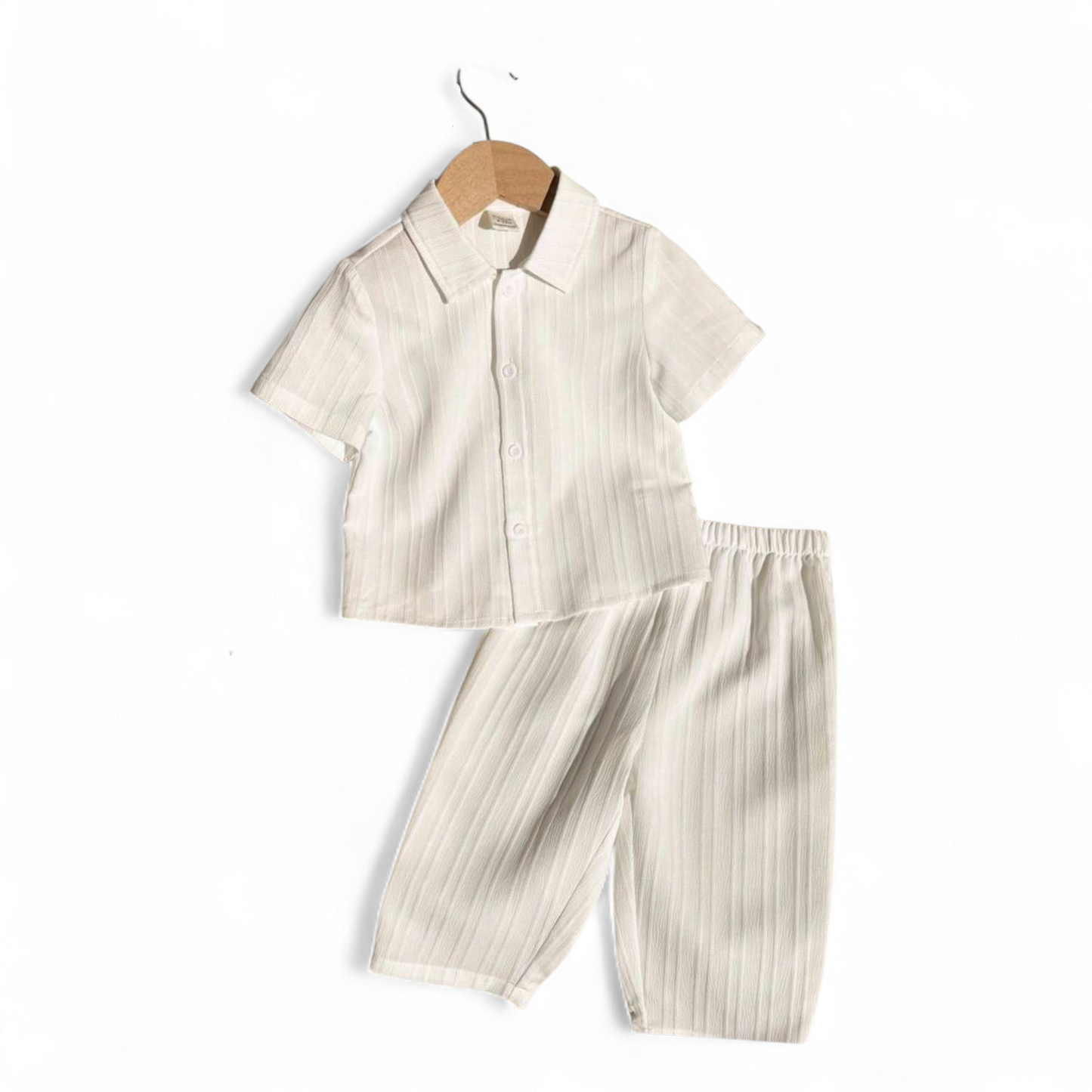 Baby white 2pc boys beach set