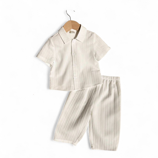 Baby white 2pc boys beach set