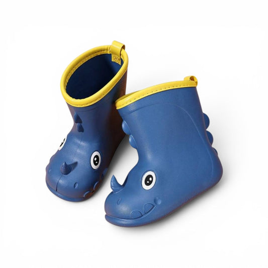 Baby blue dino rain boots