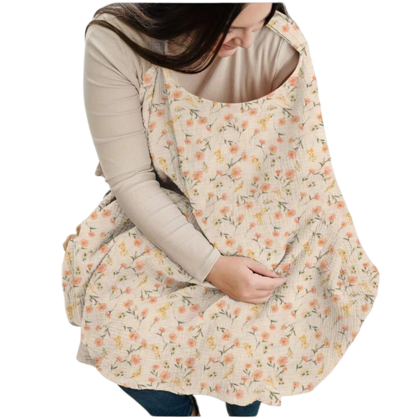 Breast feeding cover with breathable opening