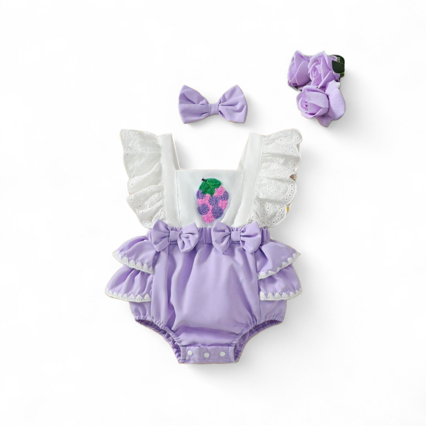Grapes purple romper set with headband