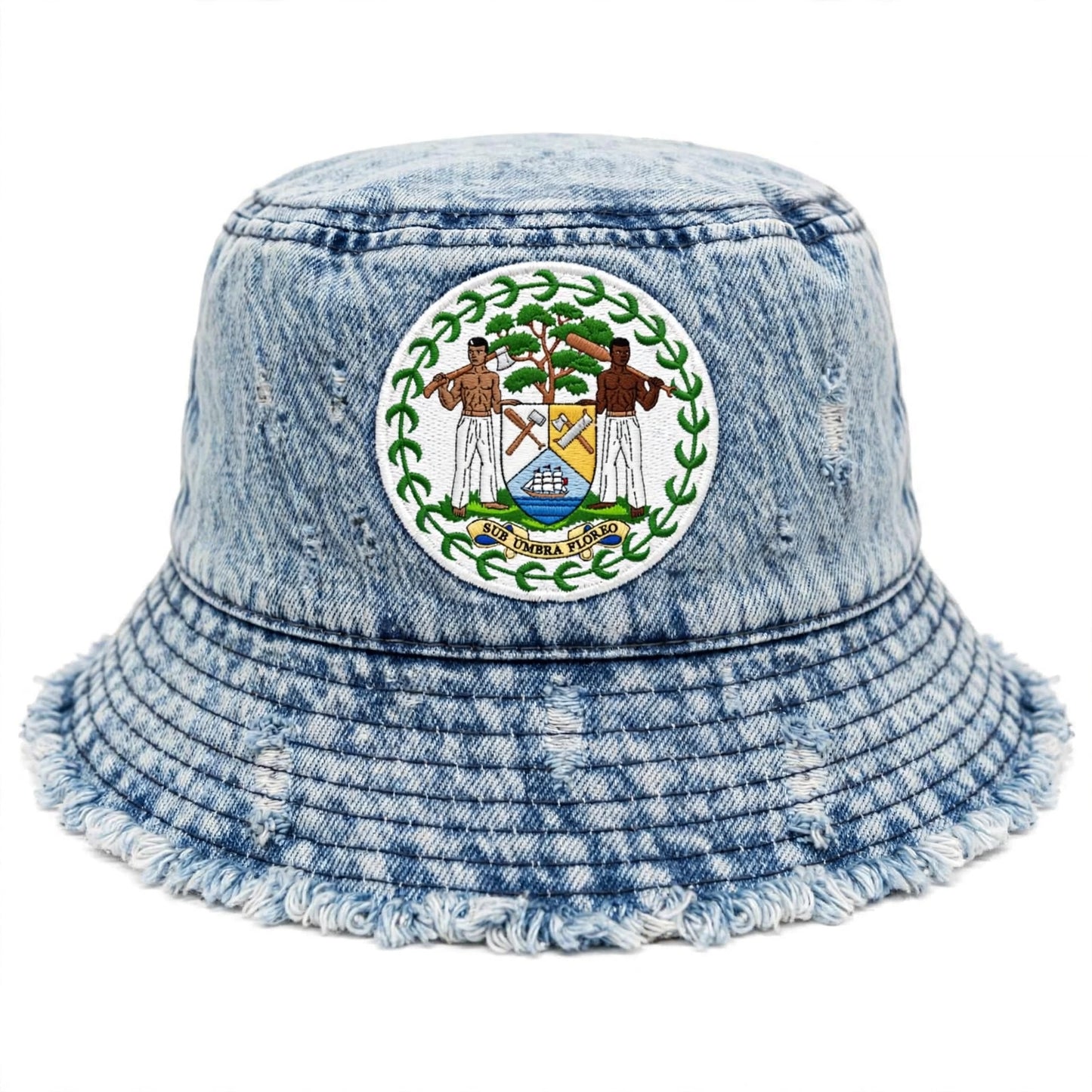Belize emblem denim bucket hats