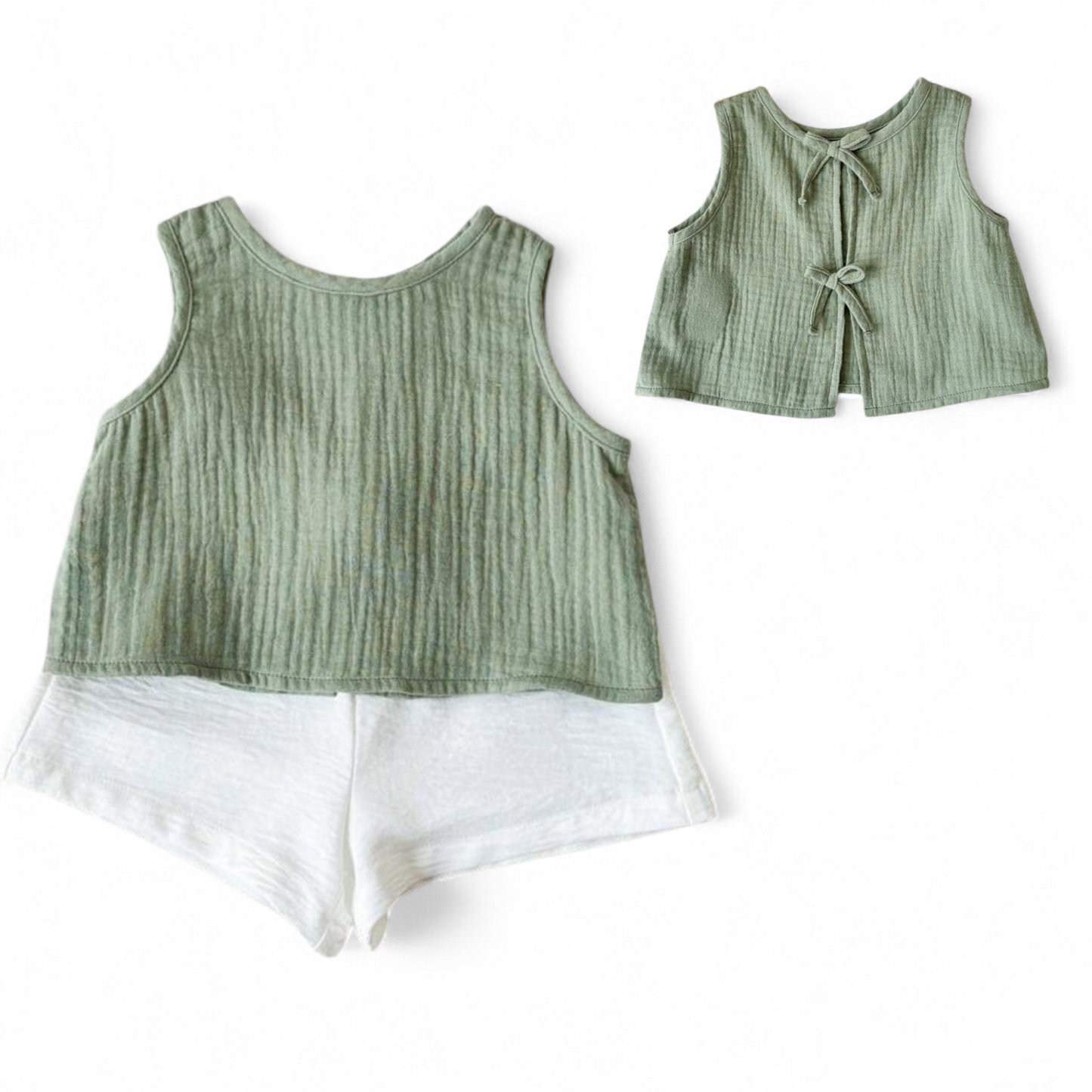 Green & white baby boho 2pc set