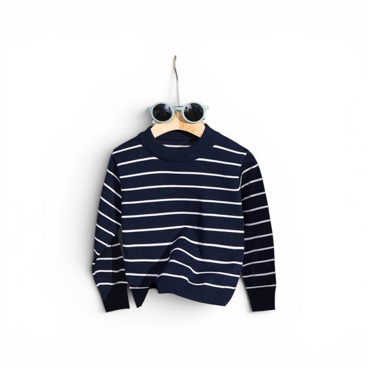 Boys dark  blue stripe sweater