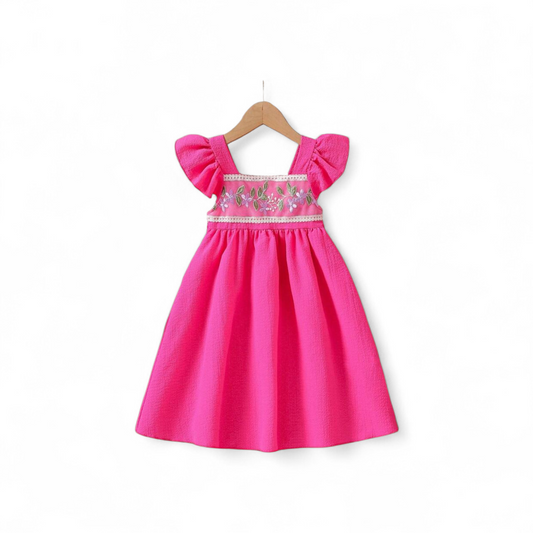 Pink bohemian girls dress