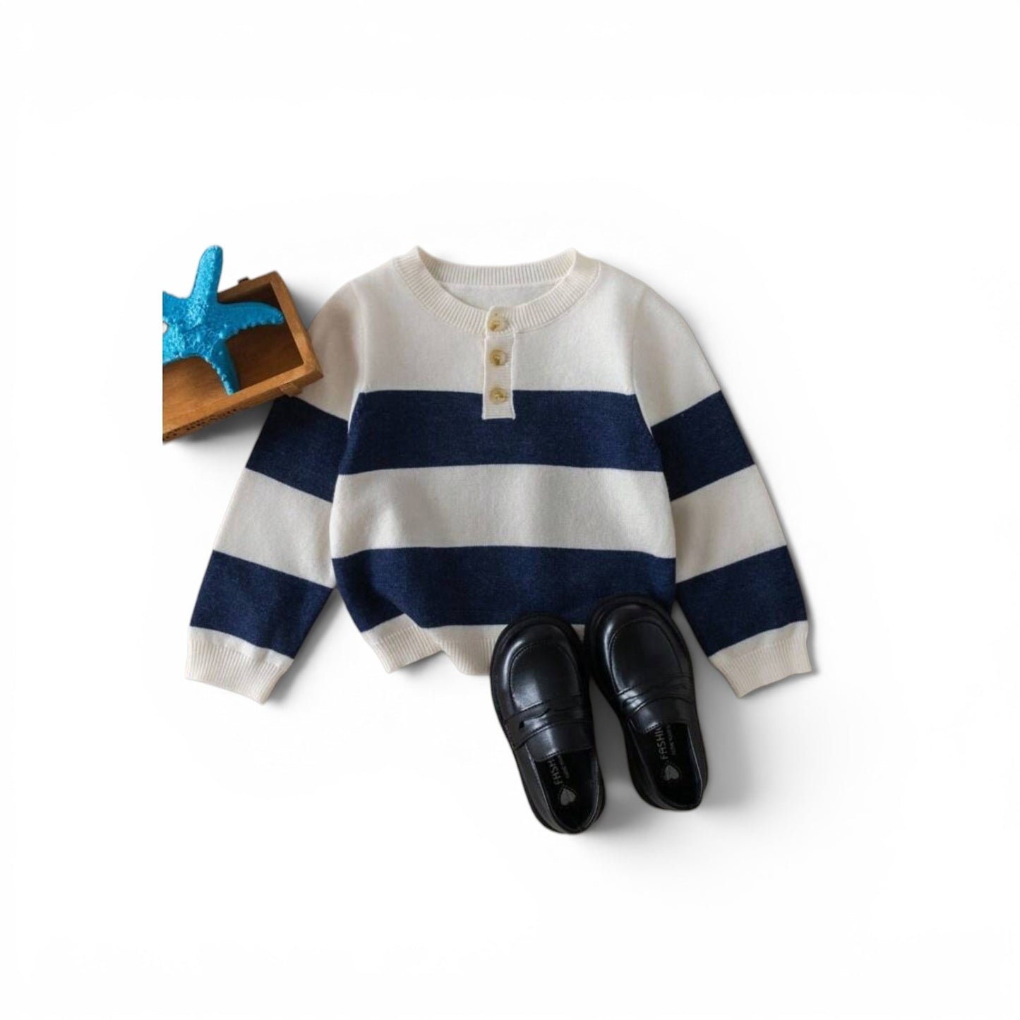 Baby blue & white stripe sweater