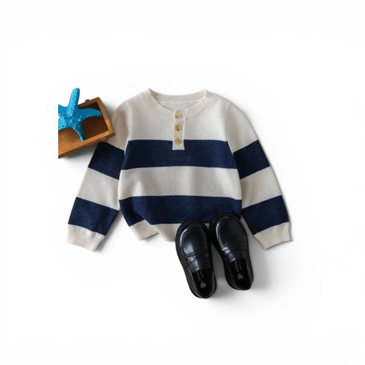Baby blue & white stripe sweater