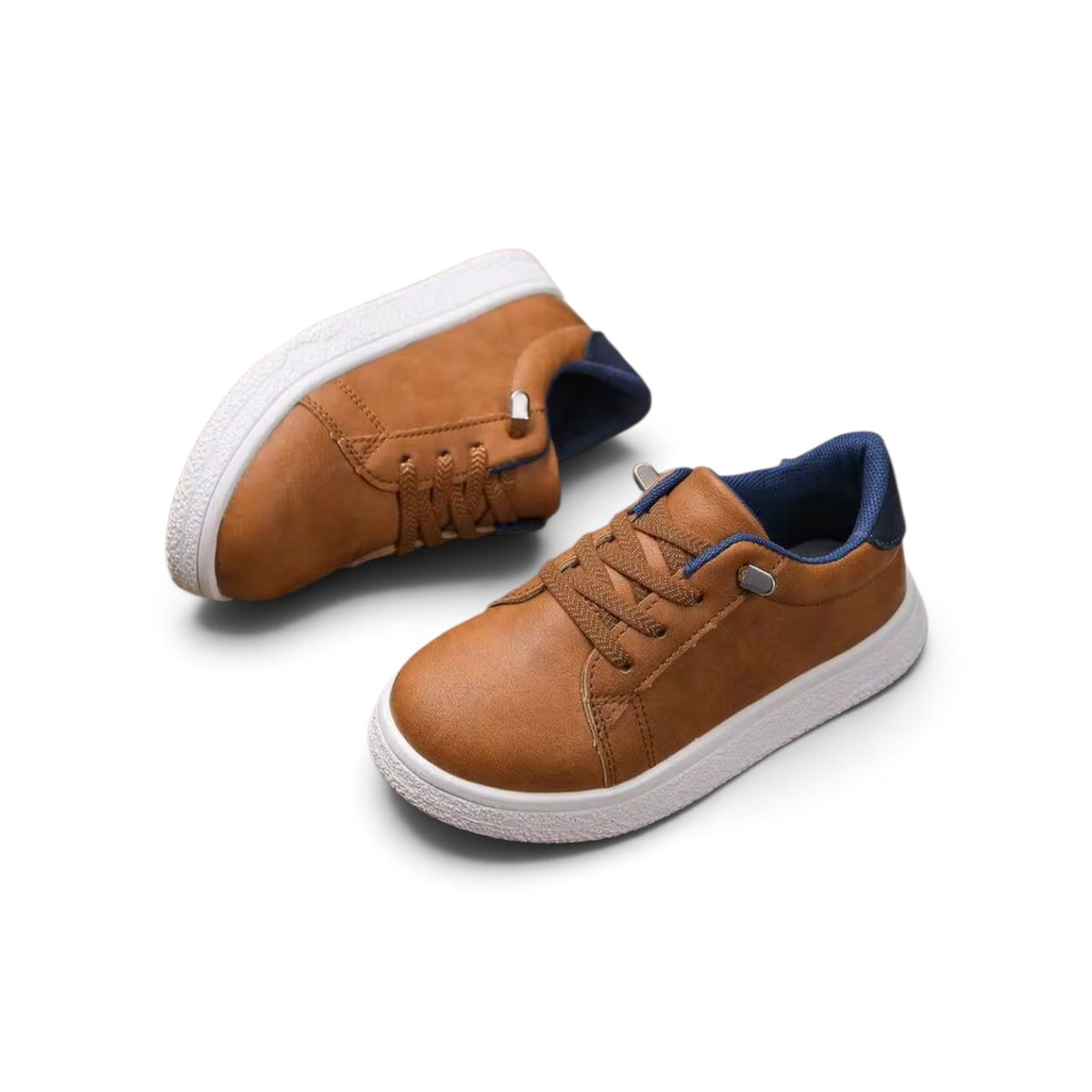 Boys tan laces sneakers shoes