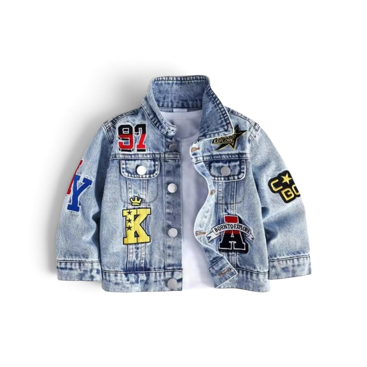 Born to explore baby denim jacket