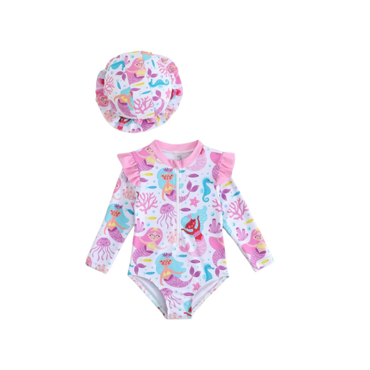 Mermaid & jellyfish baby girl swimsuit