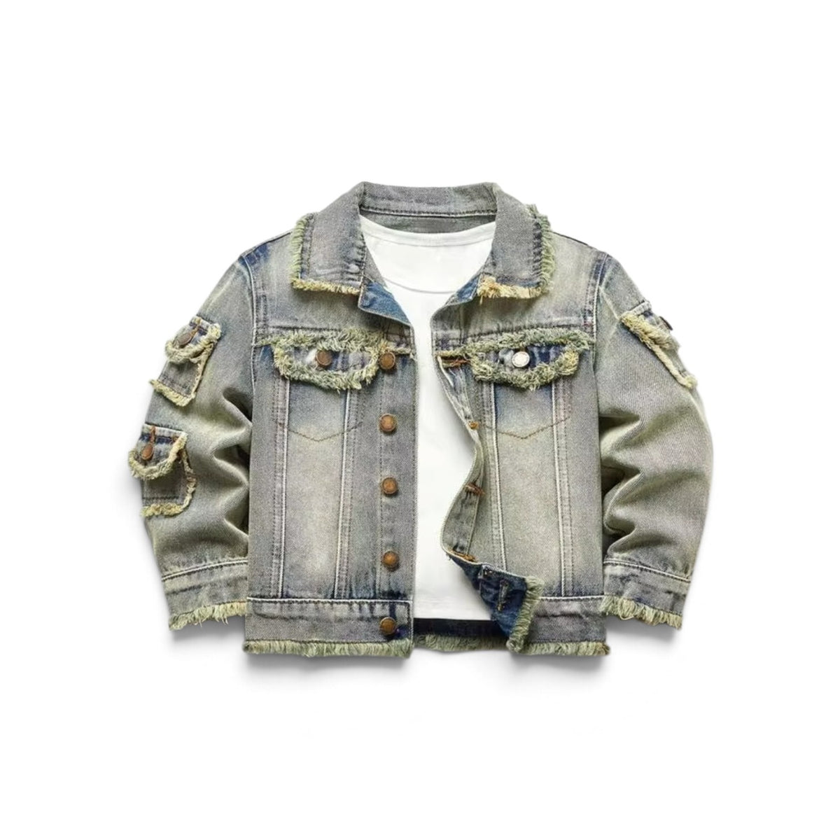 Dusty green boys demin jacket