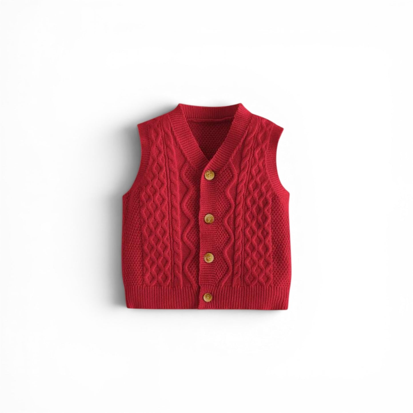 Baby Red sweater button-down vest