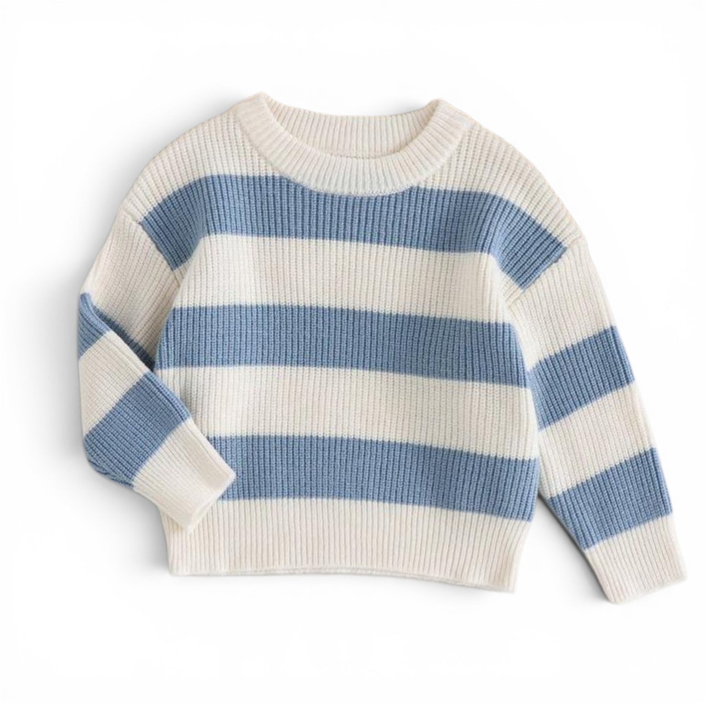Baby blue & beige baby sweater