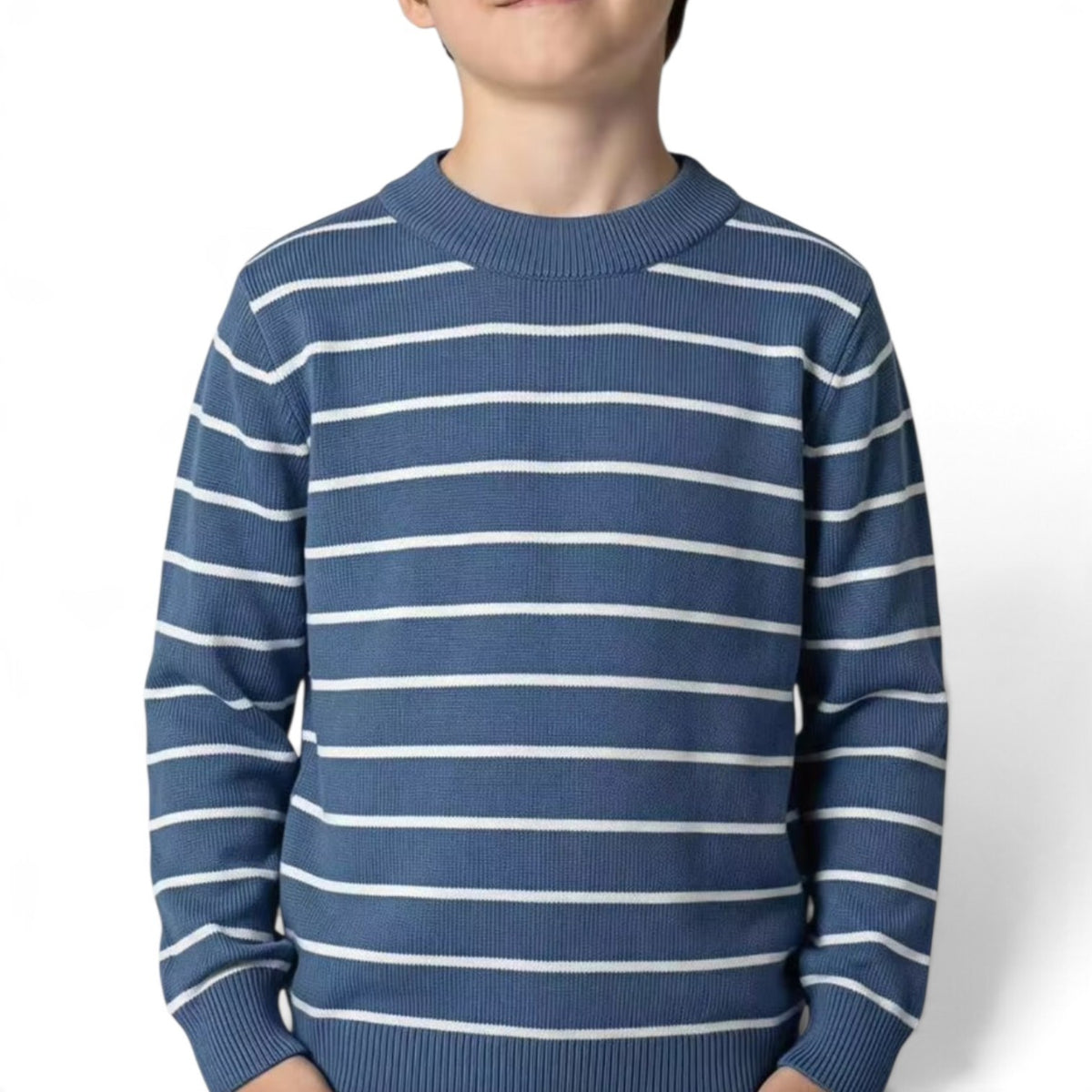Boys blue & white stripe sweater