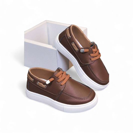 Tan lace brown loafer boys formal shoes