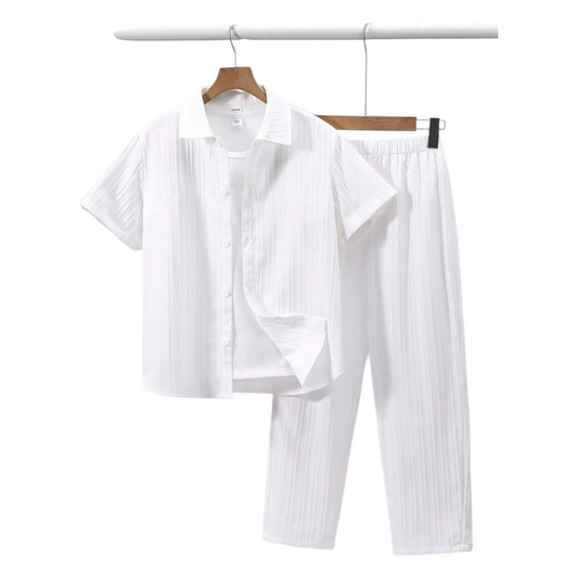 Boys white  button down 2pc boys set