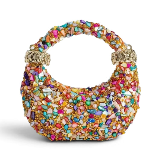 Multicolor jeweled girls purse