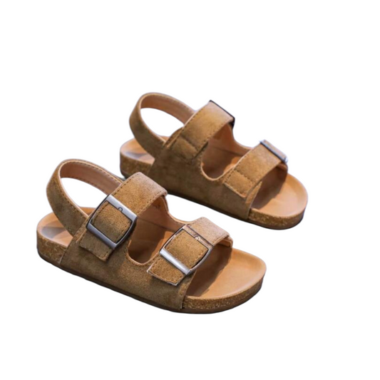 Khaki double buckle boys sandals