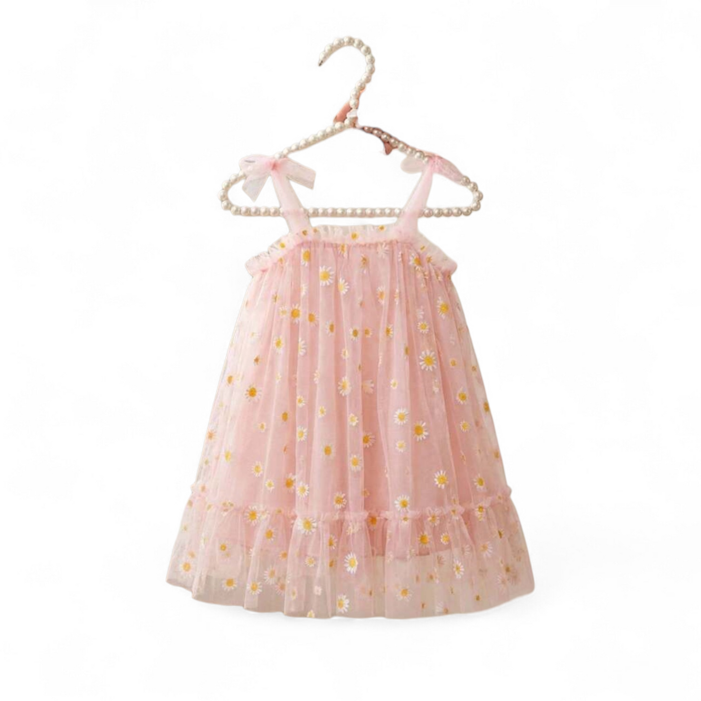 Peach sunflower baby dress