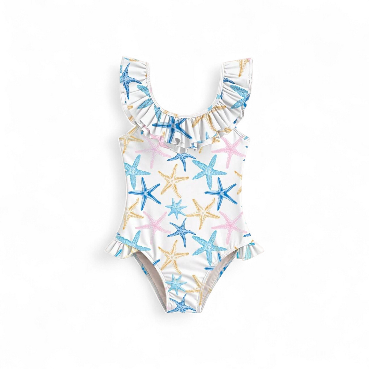 Multicolor stars girls swim suit