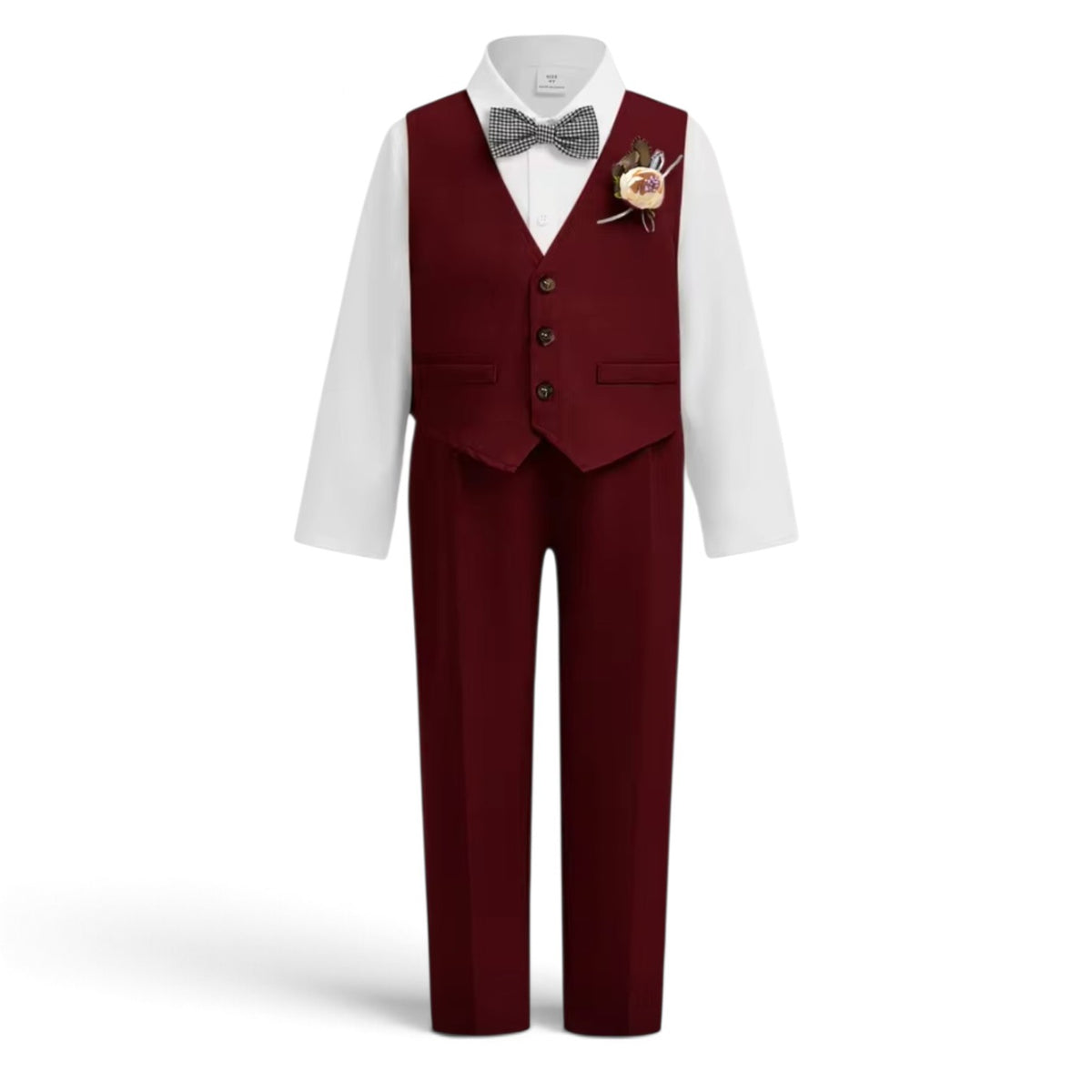 Boys burgundy 3pc  formak vest set