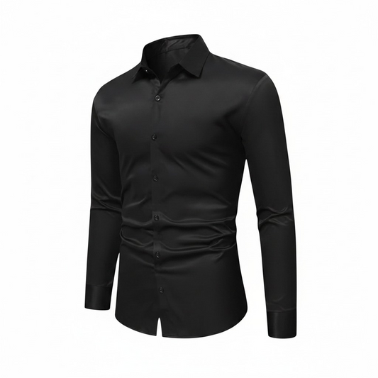 Teen boys black dress shirt long-sleeved
