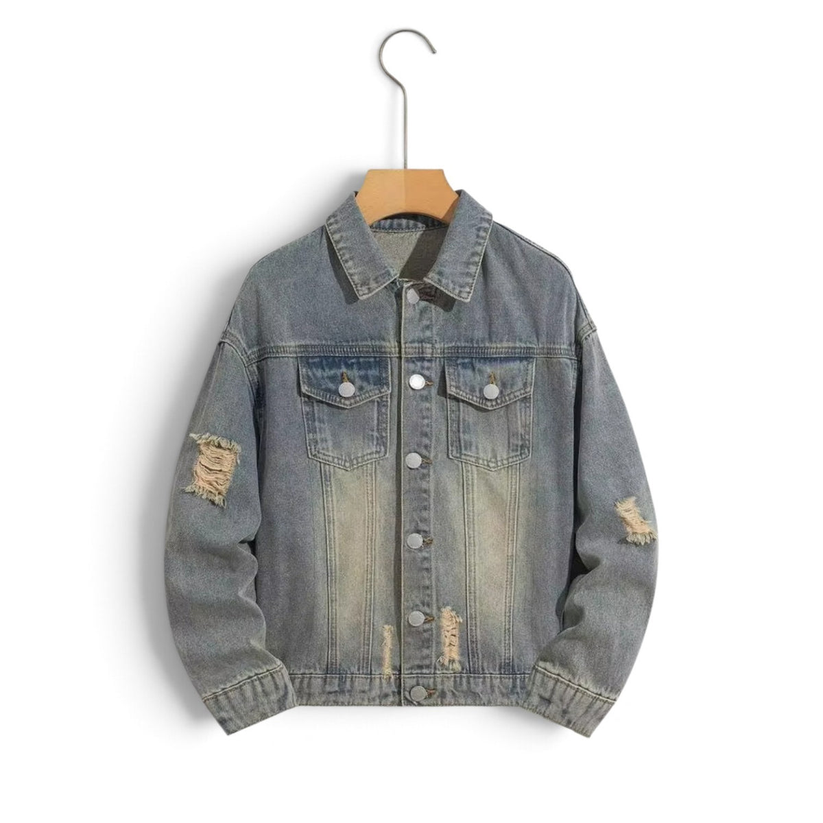 Pre teen boys dusty green denim jacket