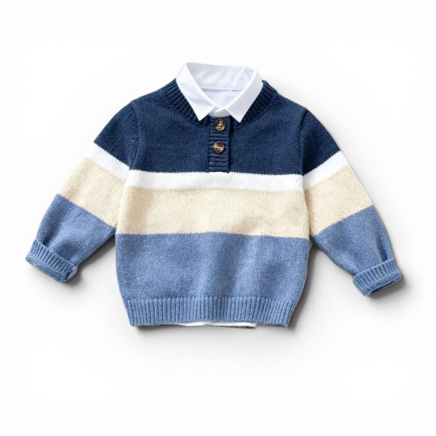 Baby blue stripe preppy sweater