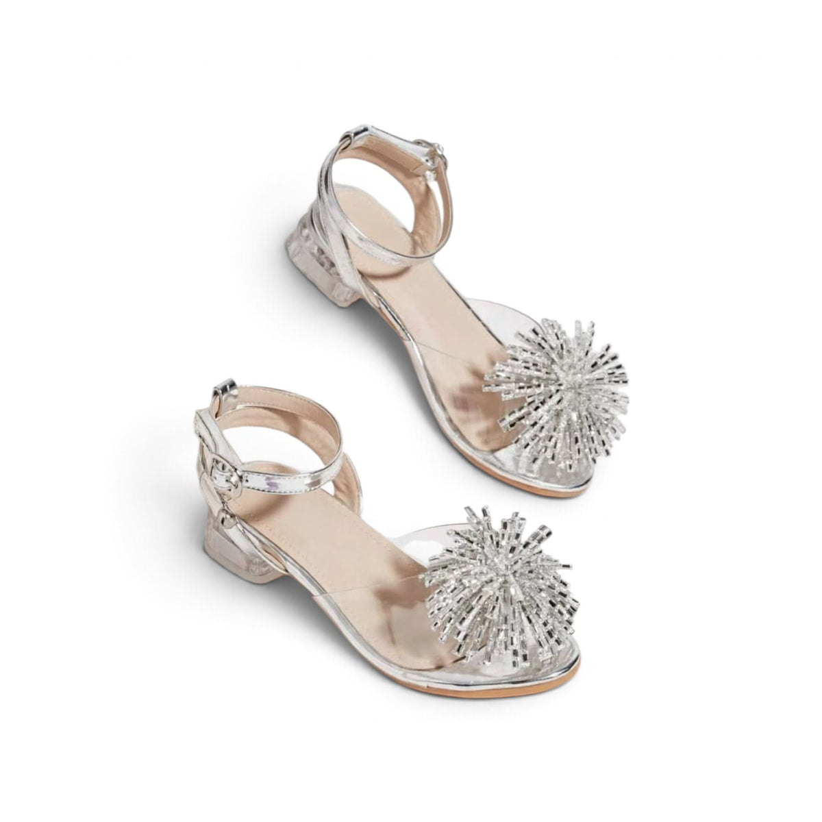 Girls silver girls heels