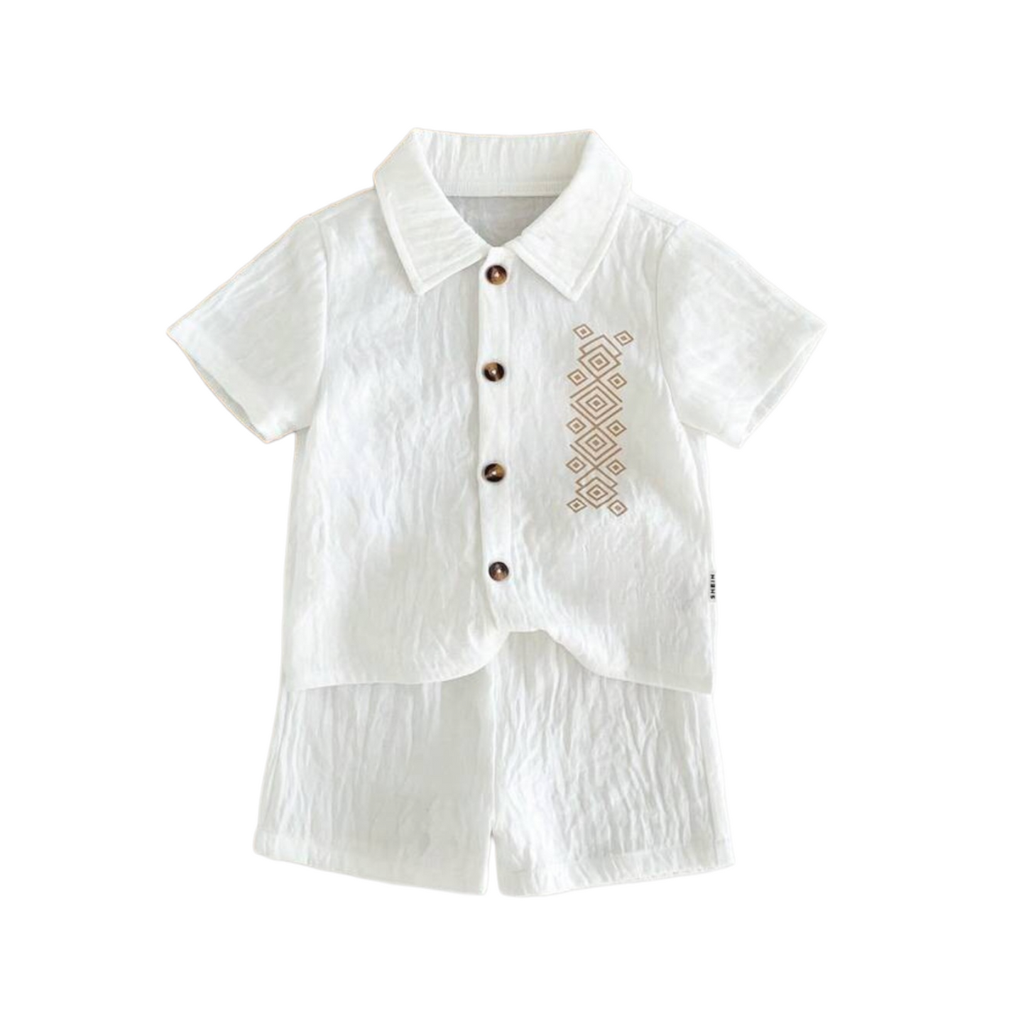 white with boho  beach baby set