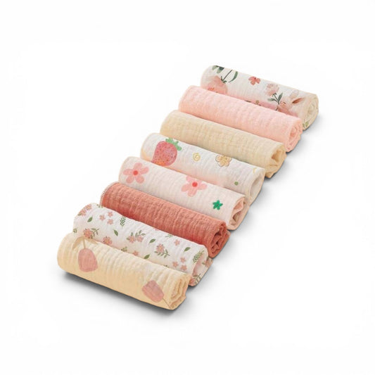8pc baby floral bath rags