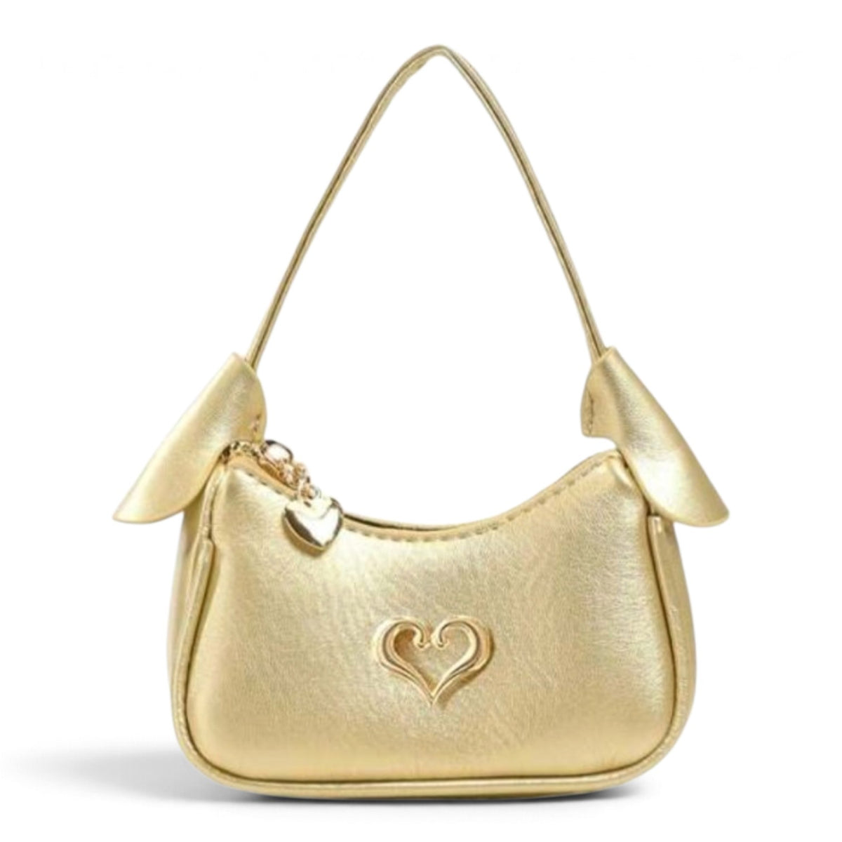 Girls gold heart mini purse